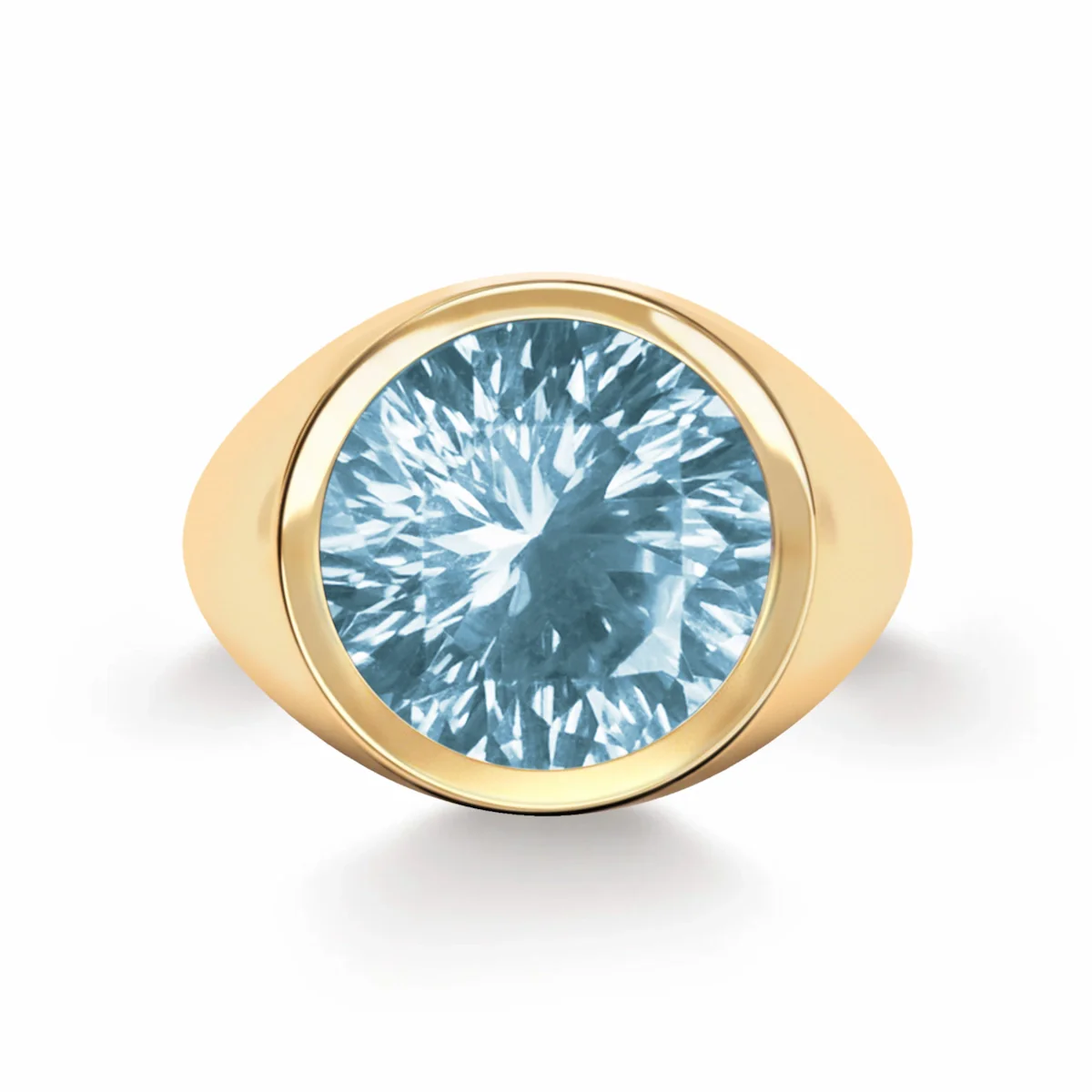 Nantucket Blue Topaz Rings in Solid 14k Gold